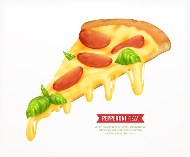 Modèle de carte de pizza au pepperoni