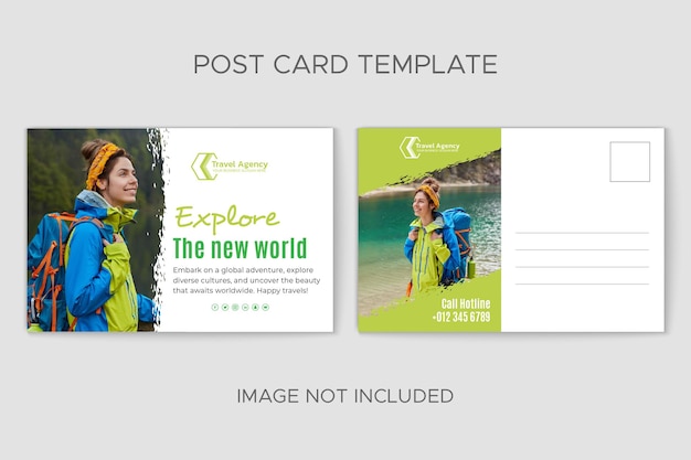 Modèle de carte postale d'agence de voyage