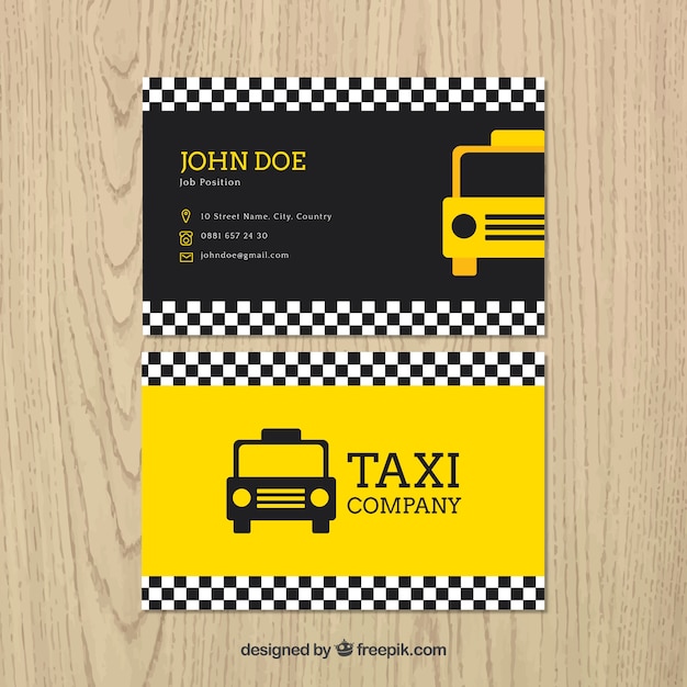Vecteur modèle de carte de taxi