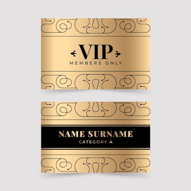 Modèle de carte vip dégradé doré