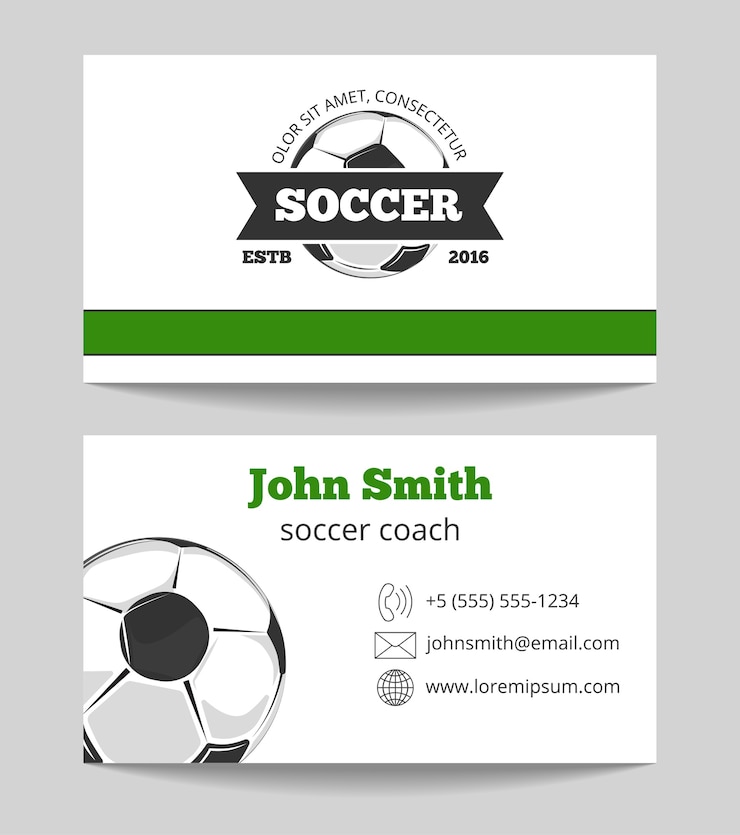 Vecteur modèle de carte de visite club de football