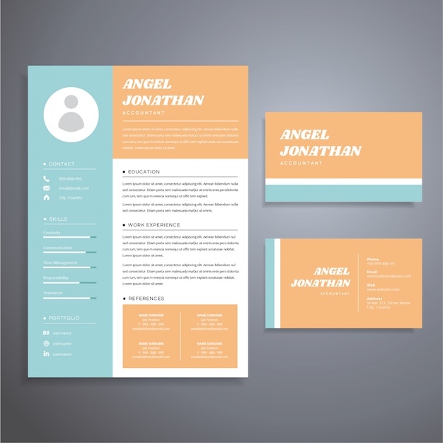 Modèle De Carte De Visite Cv Simple Et Professionnel