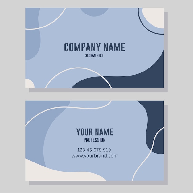 Modèle de carte de visite avec fond abstrait bleu Illustration vectorielle