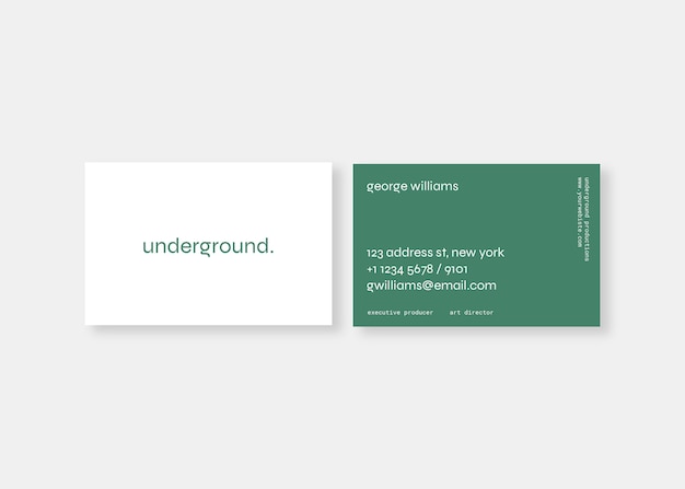 Modèle de carte de visite horizontale minimale plate