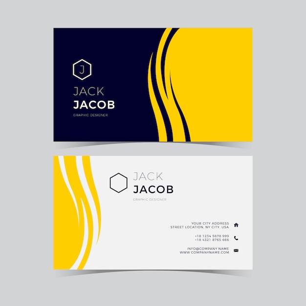 Modèle de Carte de visite de jaune et noir