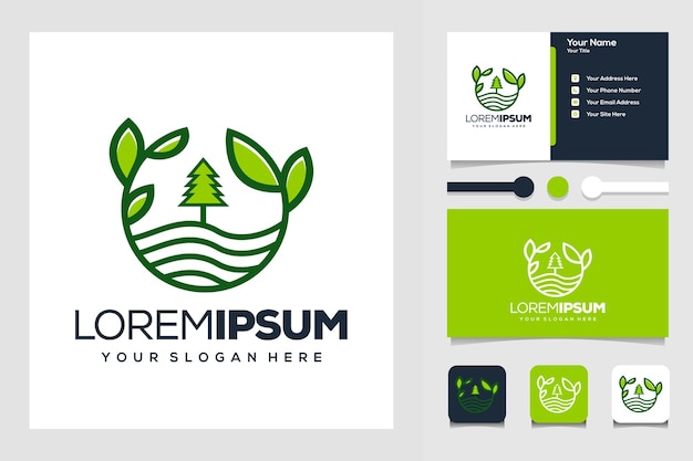 Modèle De Carte De Visite Logo Moderne Ferme Et Jardin