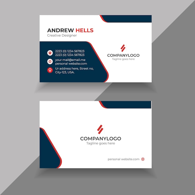Modèle de carte de visite minimaliste de vecteur gratuit