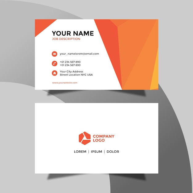 Modèle De Carte De Visite Moderne Et Professionnelle Thème Orange PSD Gratuite