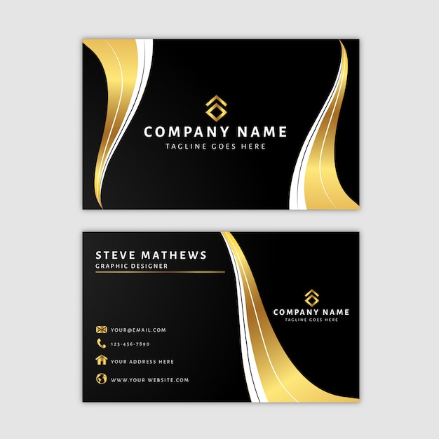 Modèle de carte de visite premium en or