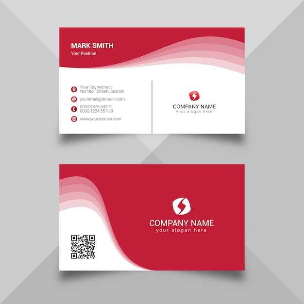 Modèle de carte de visite rouge abstrait