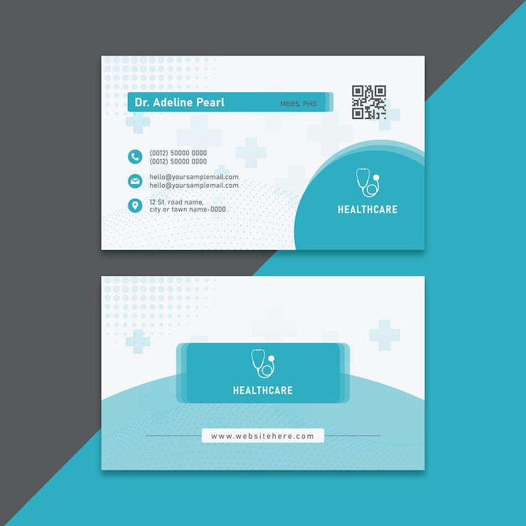 Vecteur modèle de carte de visite de services de santé minimalistes