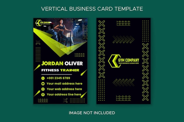 Modèle de carte de visite verticale de fitness gym