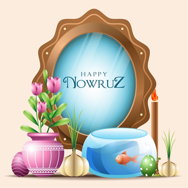 Modèle de carte de voeux Happy Nowruz day