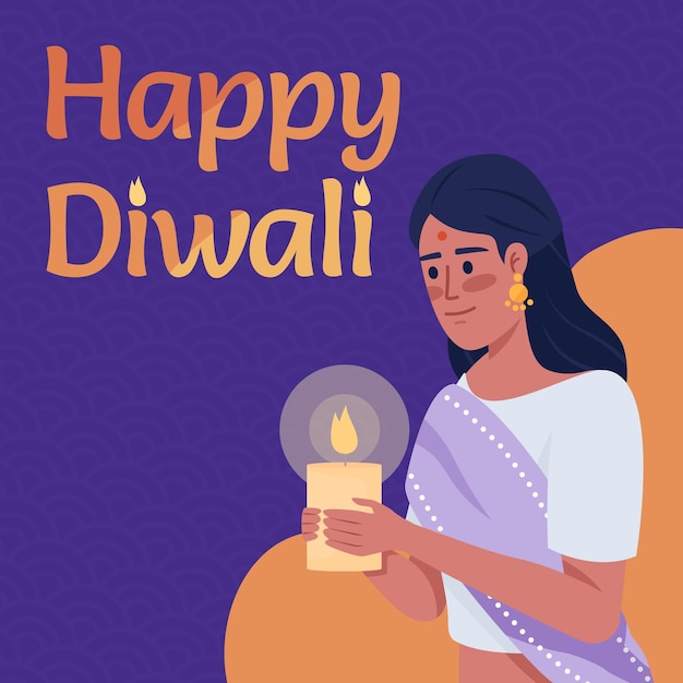 Modèle De Carte De Voeux Joyeux Diwali