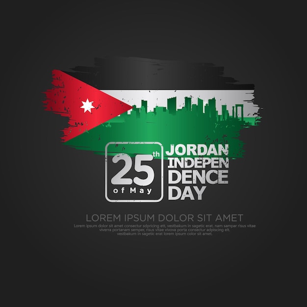 Vecteur modèle de carte de voeux pour le jour de l'indépendance de la jordanie