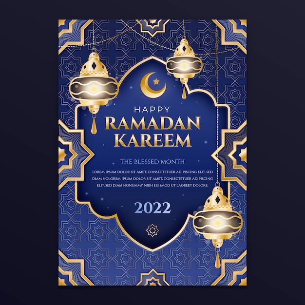 Modèle De Carte De Voeux Ramadan Dégradé