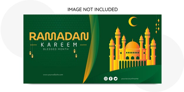 Modèle de carte de voeux Ramadan Kareem