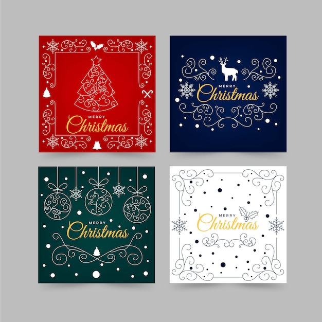 Modèle De Cartes De Noël Ornementales