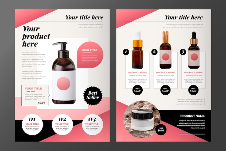 Vecteur modèle de catalogue de produits dessiné à la main