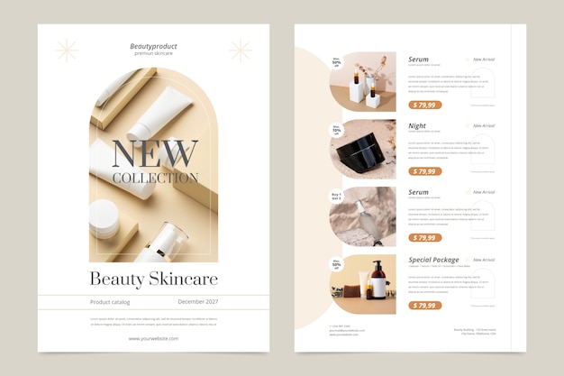 Modèle de catalogue de produits dessiné à la main