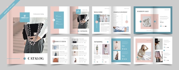 Modèle de catalogue de produits minimalistes, de mode et de portefeuille polyvalent