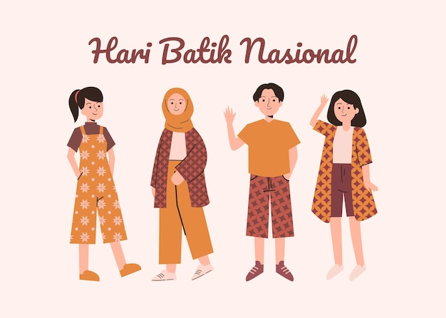 Modèle De Célébration De La Journée Du Batik En Indonésie