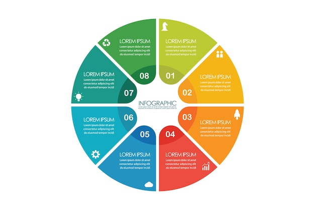 Modèle De Cercle Infographique En Huit étapes