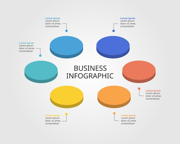 Modèle De Cercle Pour Infographie Pour Présentation Pour 6 éléments