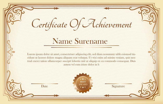 Modèle de certificat classique victorien