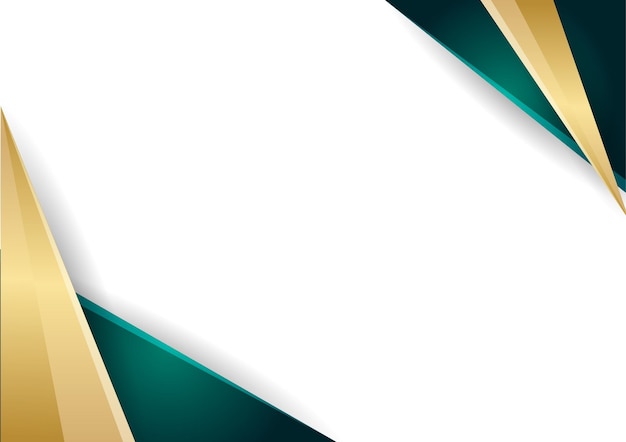 Modèle de certificat de couleur dégradé de fond géométrique abstrait vert et or. Costume pour fond de présentation, bannière, affiche, dépliant, couverture, carte de visite et bien plus encore