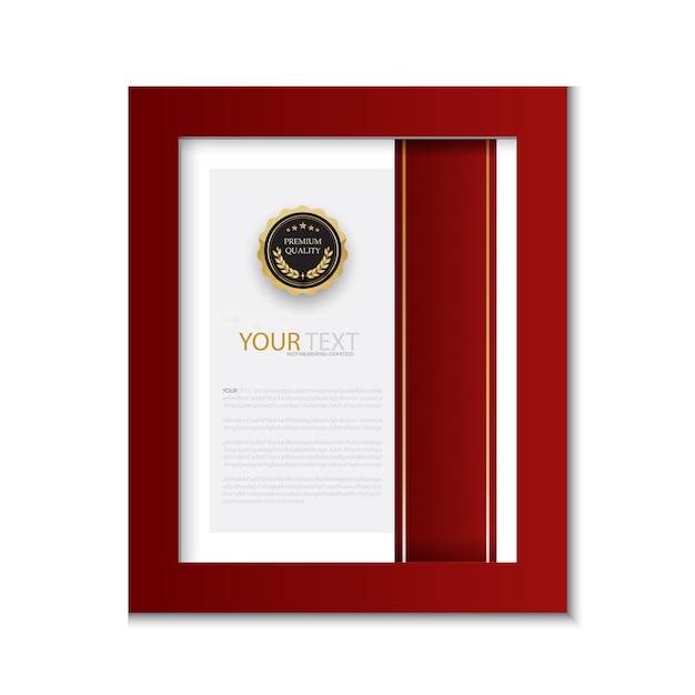 Vecteur modèle de certificat de diplôme couleur rouge et or avec image vectorielle de luxe et de style moderne premium