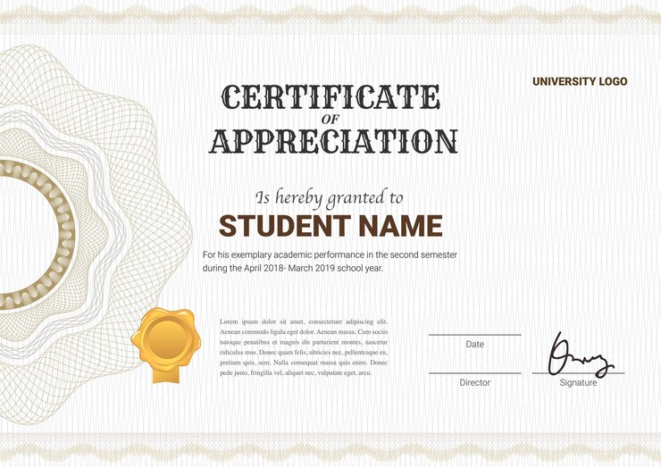 Vecteur modèle de certificat ou de diplôme avec style guilloché en illustration vectorielle.