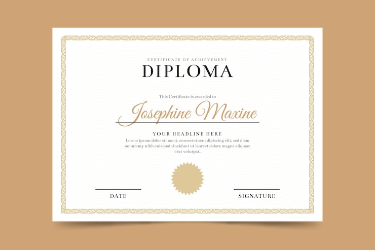 Vecteur modèle de certificat de diplôme