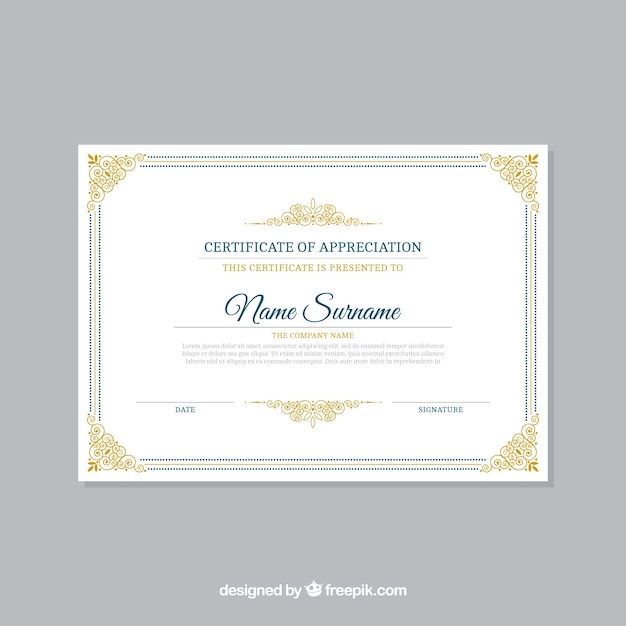 Modèle de certificat élégant