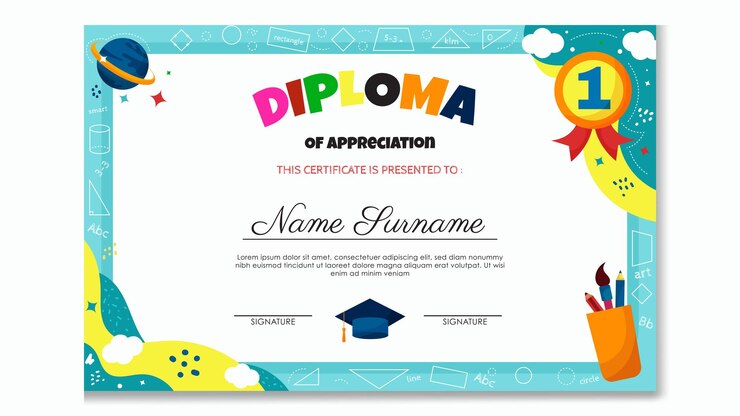 Modèle de certificat de maternelle