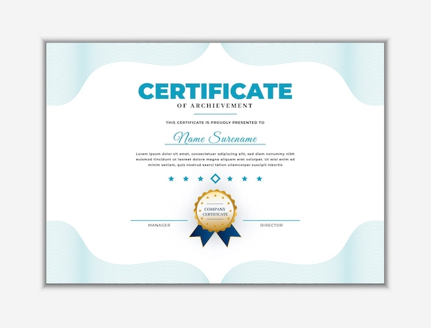 modèle de certificat moderne et simple