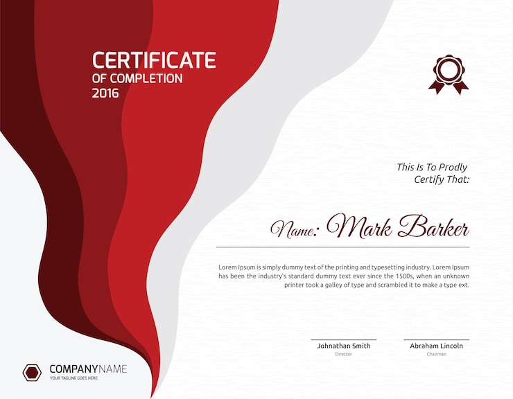 Vecteur modèle de certificat de paysage