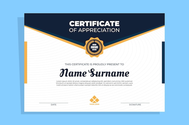 Modèle de certificat plat moderne