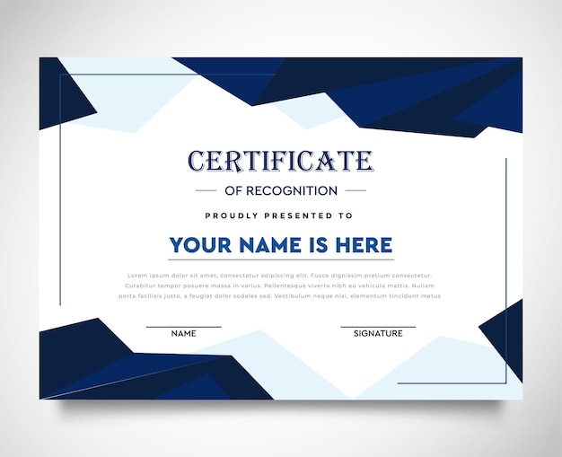 Modèle de certificat plat vectoriel gratuit