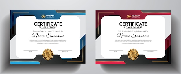 Modèle de certificat de réussite créatif et unique