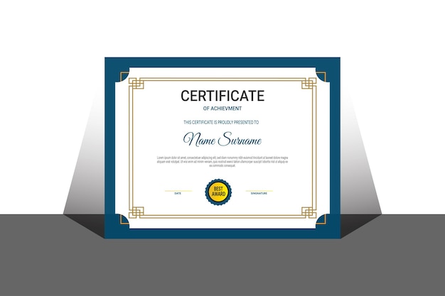 modèle de certificat de réussite moderne