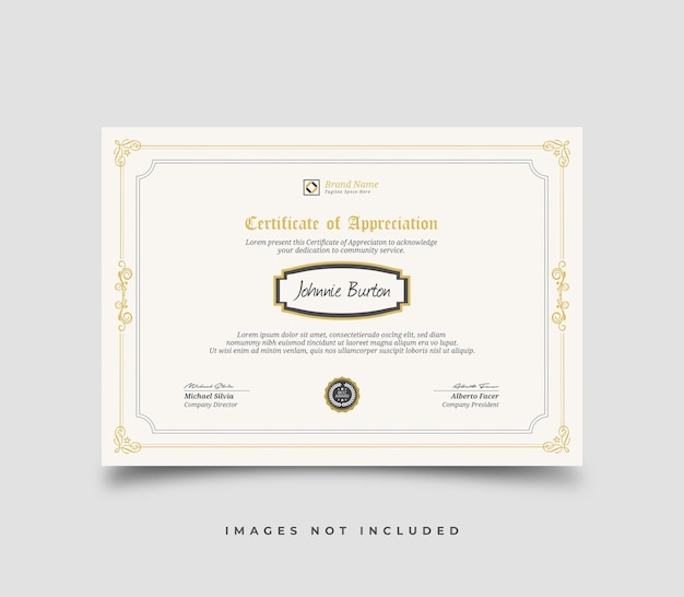 modèle de certificat de vecteur