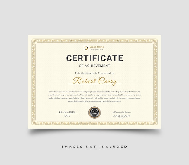 modèle de certificat de vecteur