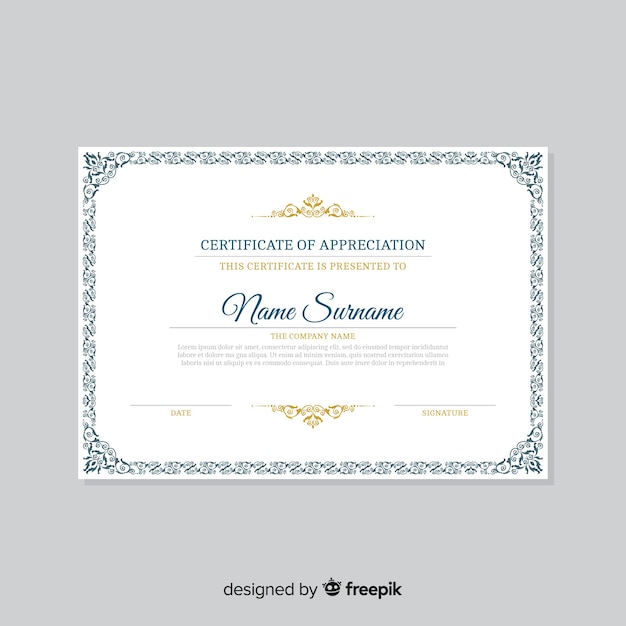 Modèle de certificat vintage