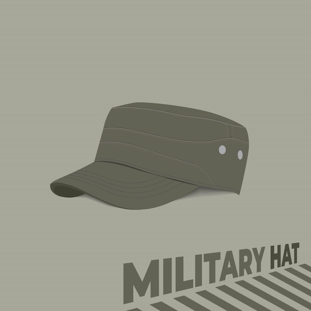 Modèle de chapeau militaire de couleur verte pour la conception de modèles de produits