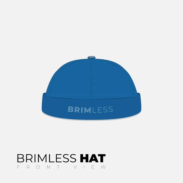 Modèle de chapeau sans bord bleu dans la conception de la vue de face