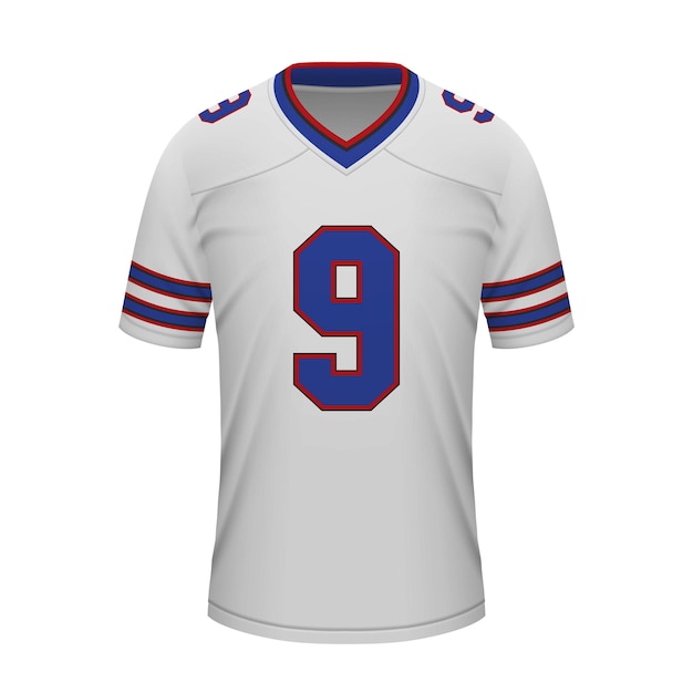 Modèle de chemise de Buffalo de maillot de football réaliste