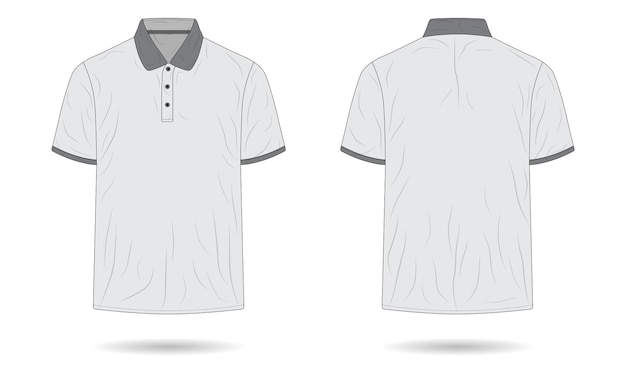 Modèle de chemise polo à manches courtes blanche et grise