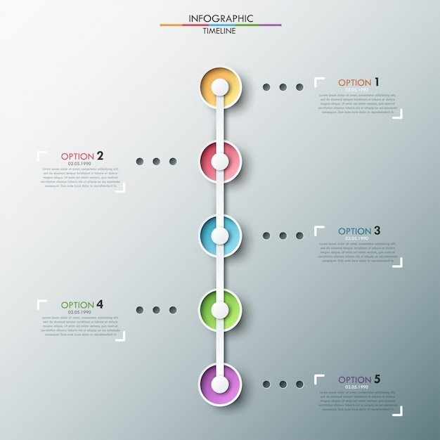 Vecteur modèle de chronologie d'infographie moderne