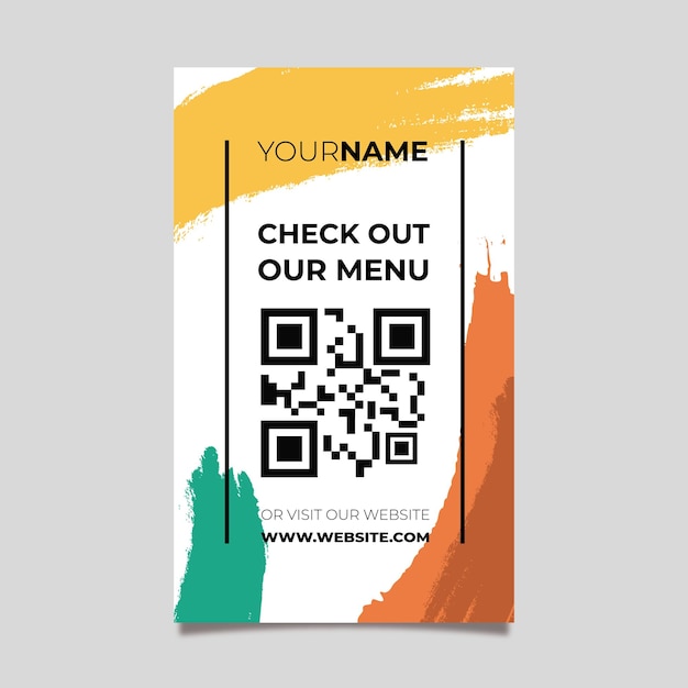 Modèle de code QR du menu coloré